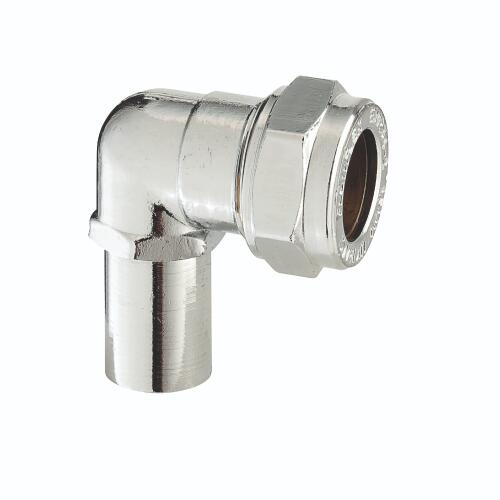 An image of the Flowflex Chrome Plated Compression Swivel Elbow, product code: P802MI