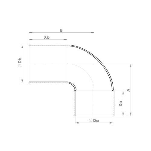 The technical schematic of the Flowflex End Feed Street Elbow, product code: 5092