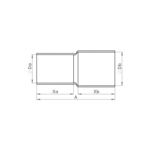 The technical schematic of the Flowflex End Feed Metric/Imperial Coupling, product code: C901EF