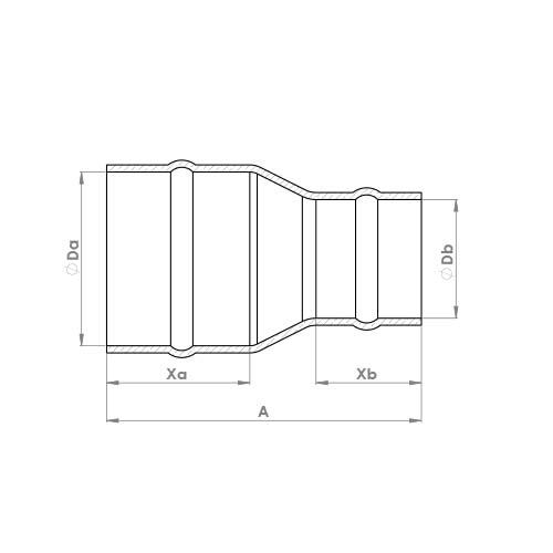 The technical schematic of the Flowflex Solder Ring Straight, Reduced & Metric Imperial Coupling, product code: C901SR