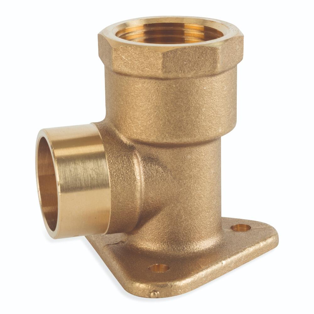 An image of the Flowflex Compression End Feed Wallplate Elbow, product code: P803WPEF