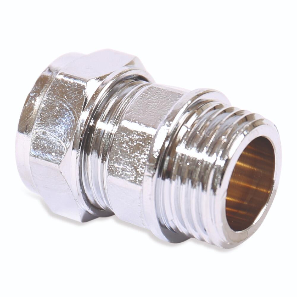 An image of the Flowflex Chrome Plated Compression Male Adaptor, product code: P902CP