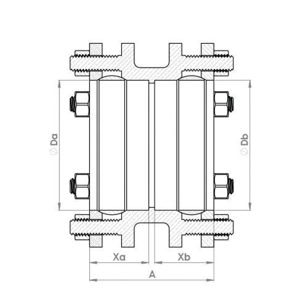 The technical schematic of the Flowflex Large Compression Straight & Metric Imperial Coupling, product code: P901LG